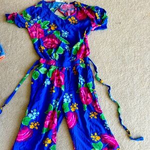 Matilda Jane 435 brand girls cropped pant romper with keyhole back